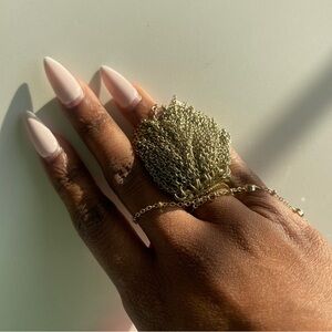 Gold Fringe Chain Ring
